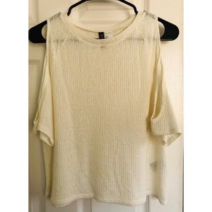 White Cold Shoulder Top